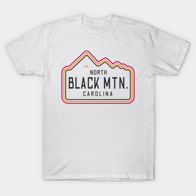 Visiting NC Mountain Cities Black Mountain, NC Neon Range T-Shirt by Contentarama